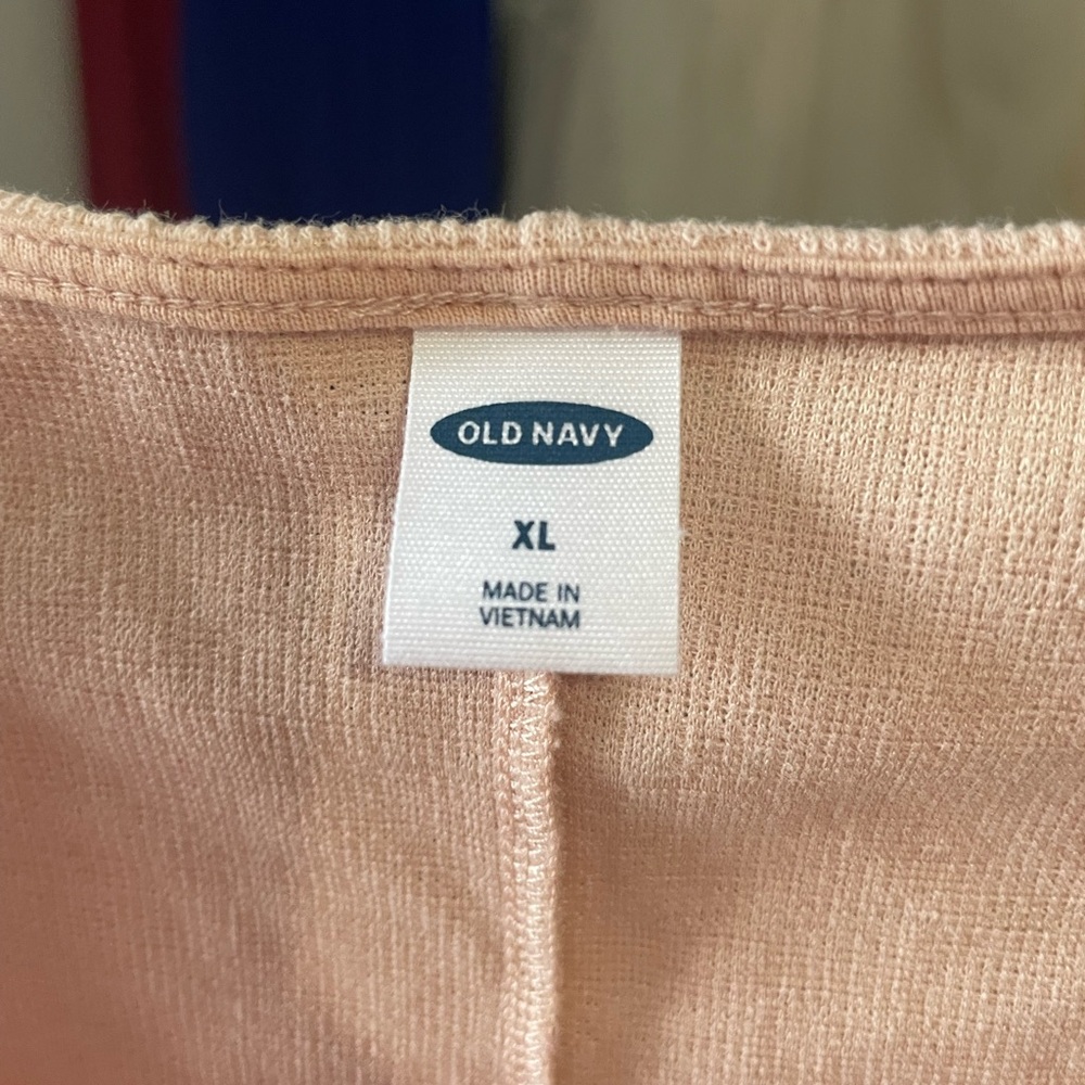 Old Navy Blush Pink Tie-Front Button Tank - Picture 2 of 3